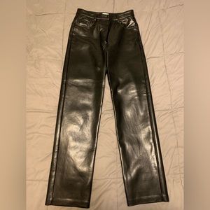 Leather black jeans